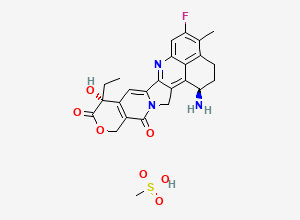 Two-dimensional chemical structure of (1R,9R)-Exatecan mesylate