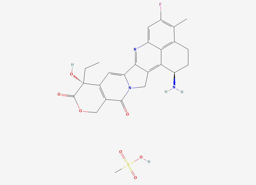 Two-dimensional chemical structure of (1R,9R)-Exatecan mesylate
