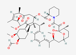 Two-dimensional chemical structure of [(1R,2S,4S)-4-[(2R)-2-[(1R,9S,12S,15R,16E,18R,19R,21R,23S,24Z,26E,28E,30S,32S,35R)-1,18-dihydroxy-19,30-dimethoxy-15,17,21,23,29,35-hexamethyl-2,3,10,14,20-pentaoxo-11,36-dioxa-4-azatricyclo[30.3.1.04,9]hexatriaconta-16,24,26,28-tetraen-12-yl]propyl]-2-methoxycyclohexyl] formate