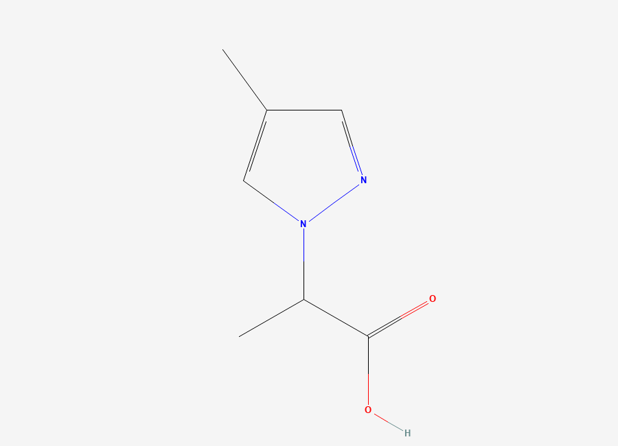 Two-dimensional chemical structure of 2-(4-Methyl-Pyrazol-1-Yl)-Propionic Acid