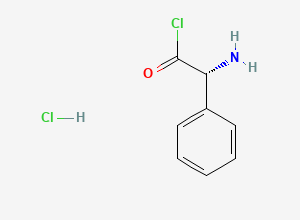 Two-dimensional chemical structure of (R)-(-)-2-Phenylglycine chloride hydrochloride