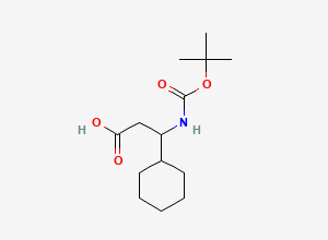 Two-dimensional chemical structure of 3-tert-Butoxycarbonylamino-3-cyclohexyl-propionic acid
