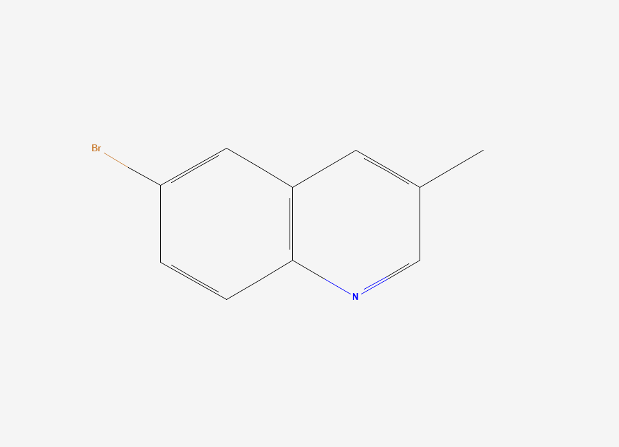 Two-dimensional chemical structure of 6-Bromo-3-methylquinoline