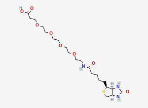 Two-dimensional chemical structure of 17-Oxo-21-((3aS,4S,6aR)-2-oxohexahydro-1H-thieno(3,4-d)imidazol-4-yl)-4,7,10,13-tetraoxa-16-azahenicosan-1-oic acid