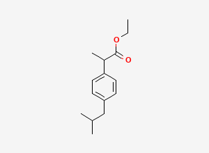 Two-dimensional chemical structure of Ibuprofen Ethyl Ester, CAS 41283-72-1