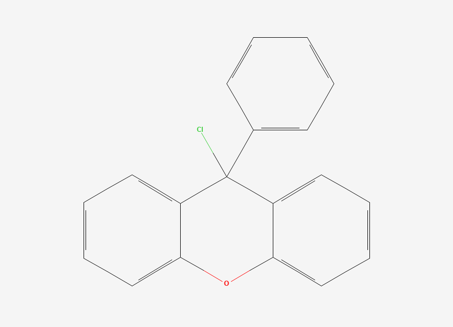 Two-dimensional chemical structure of 9-Chloro-9-phenyl-9H-xanthene