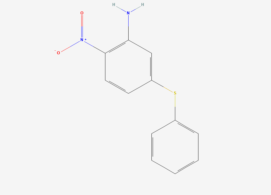 Two-dimensional chemical structure of 2-Nitro-5-phenylthioaniline