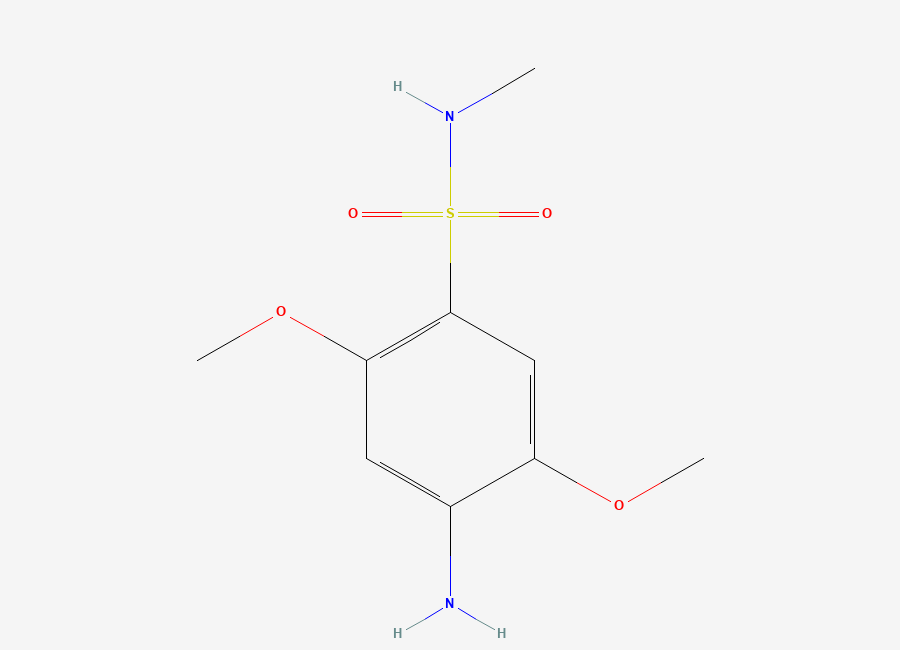 Two-dimensional chemical structure of Benzenesulfonamide, 4-amino-2,5-dimethoxy-N-methyl-