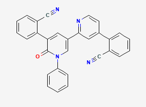 Two-dimensional chemical structure of Perampanel Dicyano Impurity