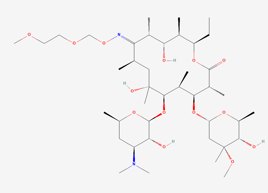 Two-dimensional chemical structure of 12-Deoxy Roxithromycin