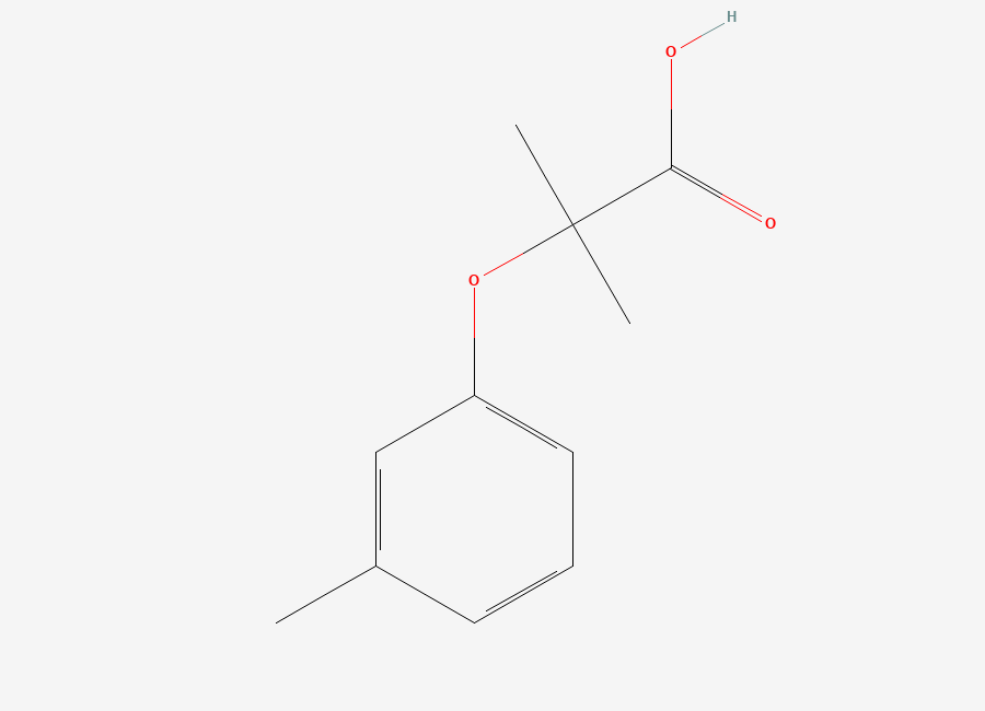 Two-dimensional chemical structure of Propionic acid, 2-methyl-2-(m-tolyloxy)-