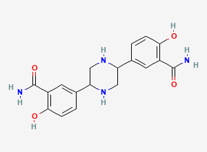 Two-dimensional chemical structure of 5,5'-(Piperazine-2,5-diyl)bis(2-hydroxybenzamide)