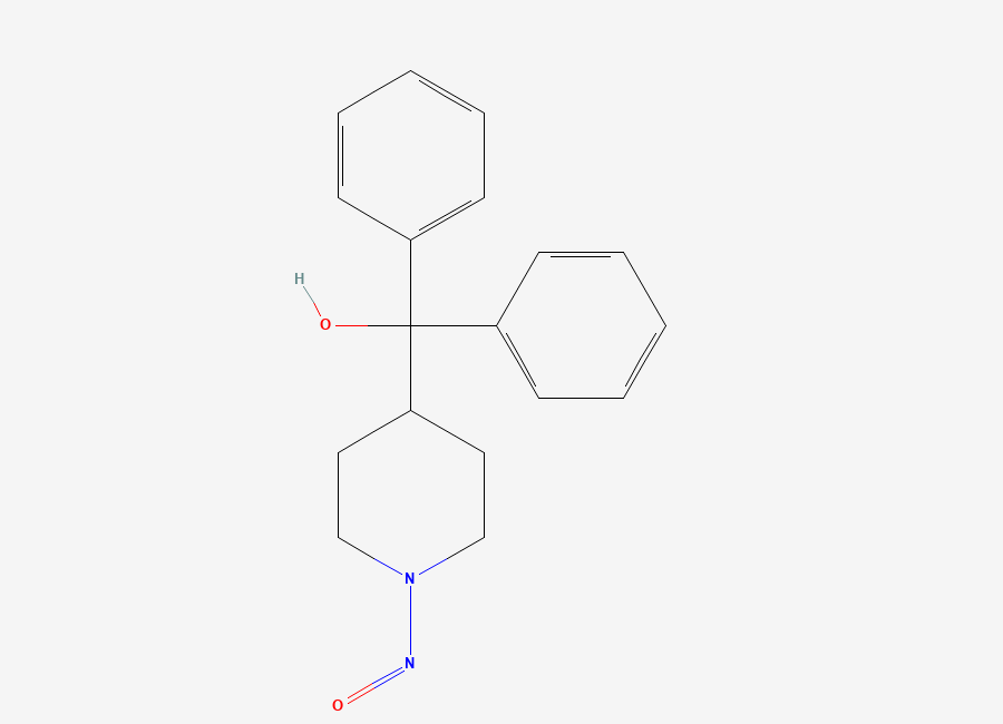 Two-dimensional chemical structure of (1-nitrosopiperidin-4-yl)diphenylmethanol /N-Nitroso Azacyclonol, CAS 1038-06-8