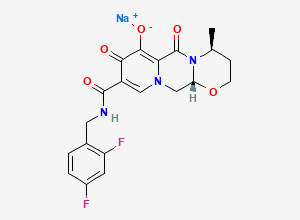 Two-dimensional chemical structure of Dolutegravir Enantiomer Impurity (Na Salt), CAS 1309575-43-6