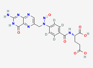 Two-dimensional chemical structure of N10-Nitroso Folic Acid-D4