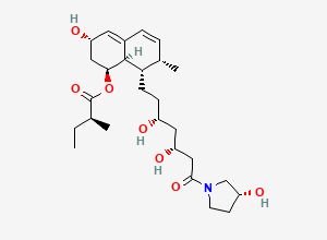 Two-dimensional chemical structure of Pravastatin (3R)-Hydroxy-pyrrolidinamide (>90%)