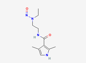 Two-dimensional chemical structure of N-(2-(ethyl(nitroso)amino)ethyl)-2,4-dimethyl-1H-pyrrole-3-carboxamide