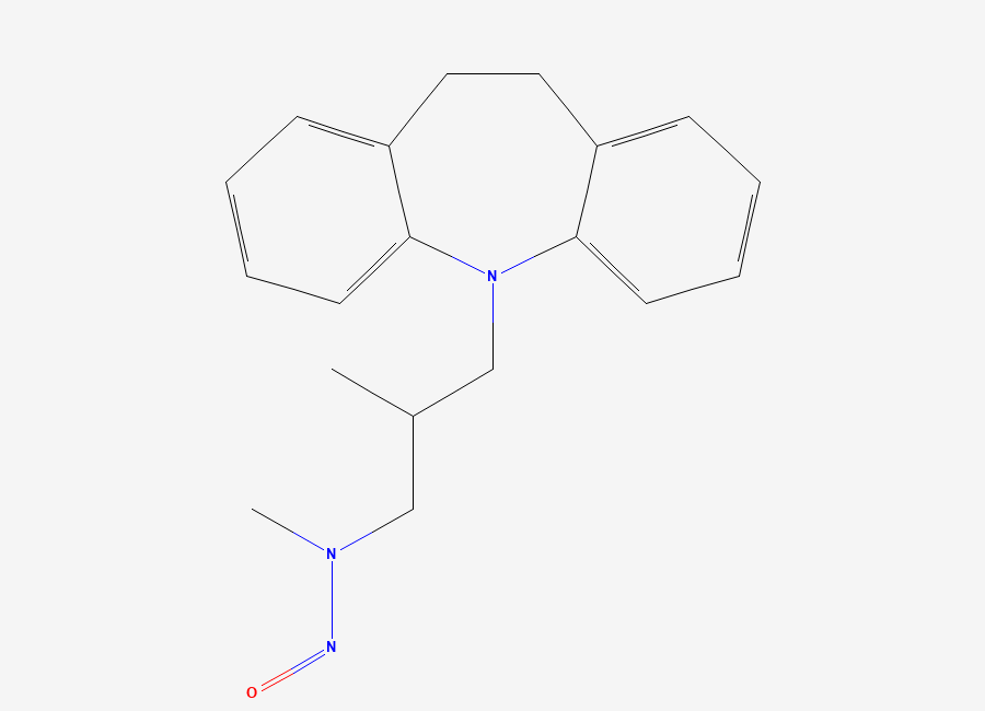 Two-dimensional chemical structure of N-Nitrosodesmethyl trimipramine
