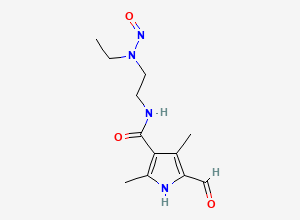 Two-dimensional chemical structure of N-(2-(ethyl(nitroso)amino)ethyl)-5-formyl-2,4-dimethyl-1H-pyrrole-3-carboxamide