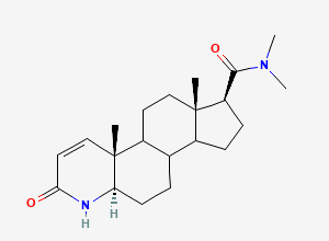 Two-dimensional chemical structure of Dutasteride EP Impurity B / Dutasteride Dimethylamide, CAS 2512195-98-9