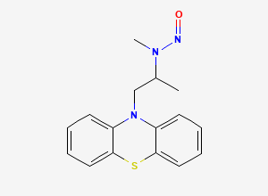 Two-dimensional chemical structure of N-Nitroso Promethazine Impurity, CAS 94511-44-1