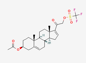Two-dimensional chemical structure of Abiraterone Related Compound 5/ Abiraterone Pregnenolone-16-Ene Acetate 21-Triflate, CAS 2484719-08-4