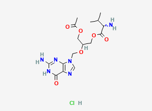 Two-dimensional chemical structure of Acetyl Valganciclovir (HCl Salt), CAS 960495-42-5