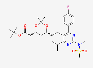 Two-dimensional chemical structure of 6,7-Dihydro Rosuvastatin Acetonide tert-Butyl Ester