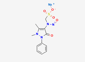 Two-dimensional chemical structure of N-Nitroso Metamizole EP Impurity E (Sodium salt)