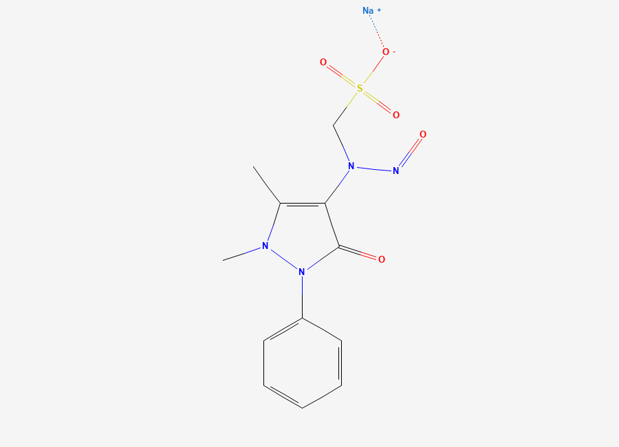 Two-dimensional chemical structure of N-Nitroso Metamizole EP Impurity E (Sodium salt)
