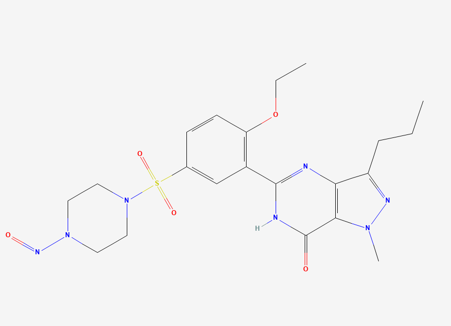 Two-dimensional chemical structure of N-Nitroso-Desmethyl-Sildenafil