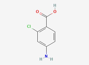 Two-dimensional chemical structure of 4-Amino-2-chlorobenzoic acid, CAS 2457-76-3