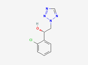 Two-dimensional chemical structure of (1S)-1-(2-chlorophenyl)-2-(tetrazol-2-yl)ethanol
