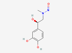 Two-dimensional chemical structure of N-Nitroso Epinephrine, CAS 3006789-99-4
