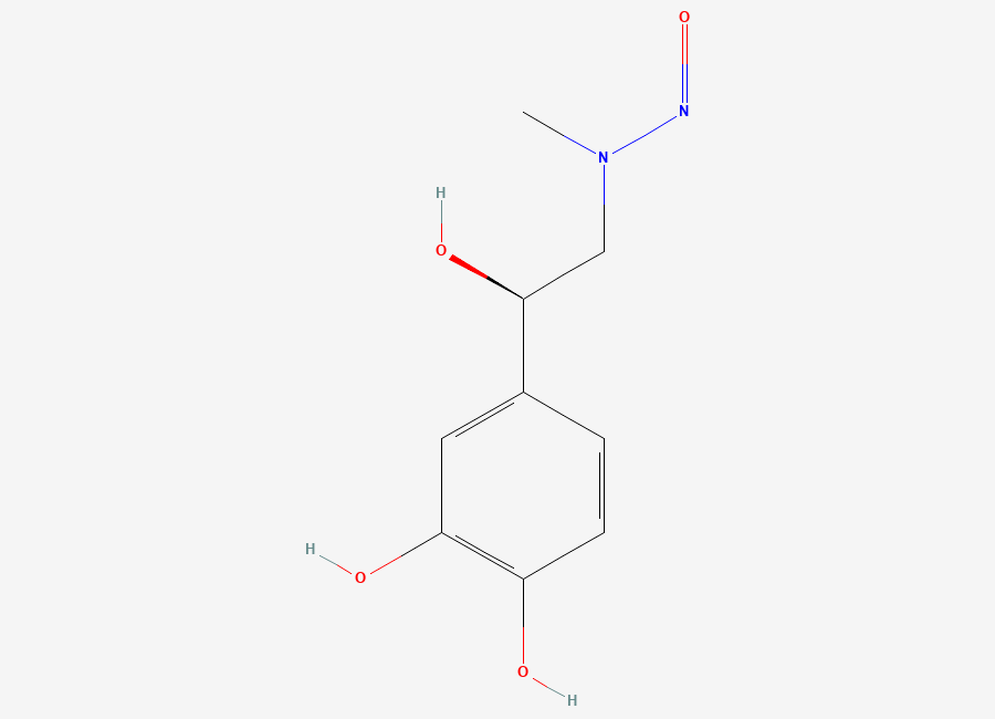 Two-dimensional chemical structure of N-Nitroso Epinephrine, CAS 3006789-99-4