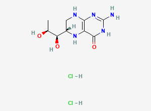 Two-dimensional chemical structure of (6S)-Tetrahydrobiopterin Dihydrochloride, CAS 69056-39-9