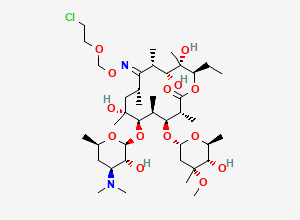 Two-dimensional chemical structure of Roxithromycin EP Impurity J / 2-Chloroethoxy Roxithromycin, CAS 134834-12-1