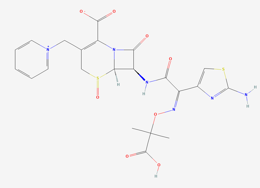 Two-dimensional chemical structure of Ceftazidime Sulfoxide, CAS 1301254-48-7