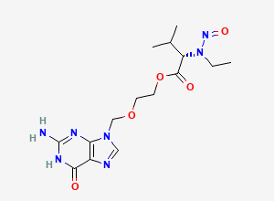 Two-dimensional chemical structure of N-Nitroso-N-Ethyl-Valaciclovir