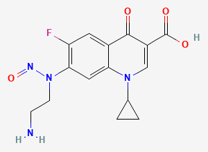 Two-dimensional chemical structure of N-Nitroso Ciprofloxacin EP Impurity C