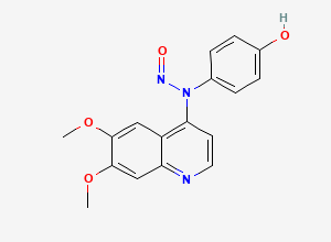 Two-dimensional chemical structure of N-(6,7-dimethoxyquinolin-4-yl)-N-(4-hydroxyphenyl)nitrous amide