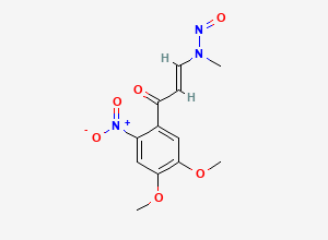 Two-dimensional chemical structure of (E)-N-(3-(4,5-dimethoxy-2-nitrophenyl)-3-oxoprop-1-en-1-yl)-N-methylnitrous amide