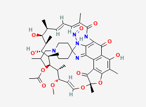 Two-dimensional chemical structure of Nitroso Rifabutin Impurity