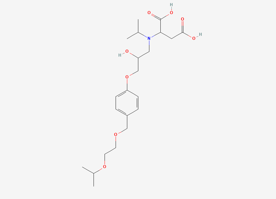Two-dimensional chemical structure of 2-((2-hydroxy-3-(4-((2-isopropoxyethoxy)methyl)phenoxy)propyl)(isopropyl)amino)succinic acid