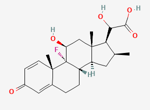 Two-dimensional chemical structure of 9-Fluoro-11beta,20-dihydroxy-16beta-methyl-3-oxo-Pregna-1,4-dien-21-oic Acid, CAS 1249-19-0