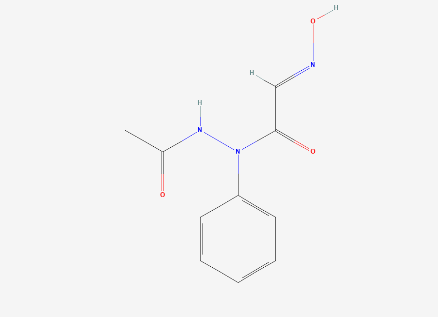 Two-dimensional chemical structure of N-Acetylaminoisonitrosoacetanilide, CAS 123704-98-3