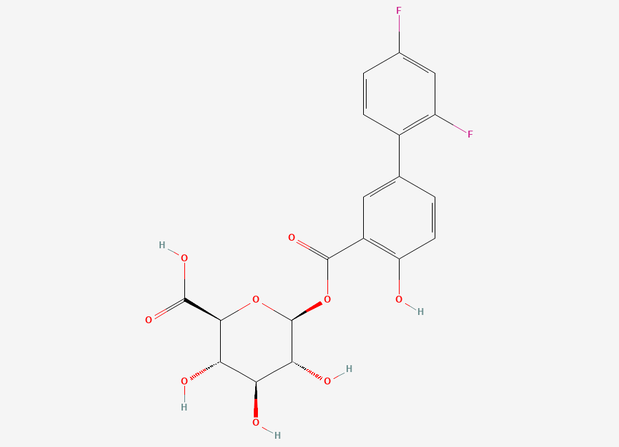 Two-dimensional chemical structure of Diflunisal Acyl Glucuronide, CAS 58446-30-3