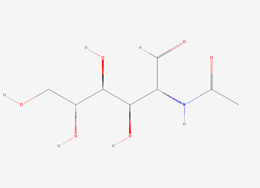Two-dimensional chemical structure of Acetylglucosamine