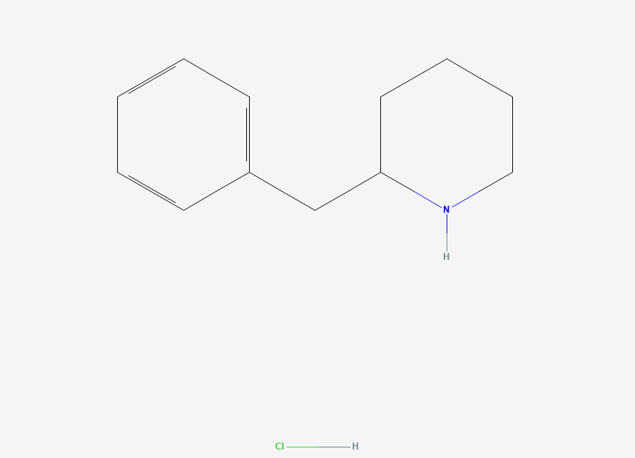 Two-dimensional chemical structure of 2-Benzylpiperidine hydrochloride