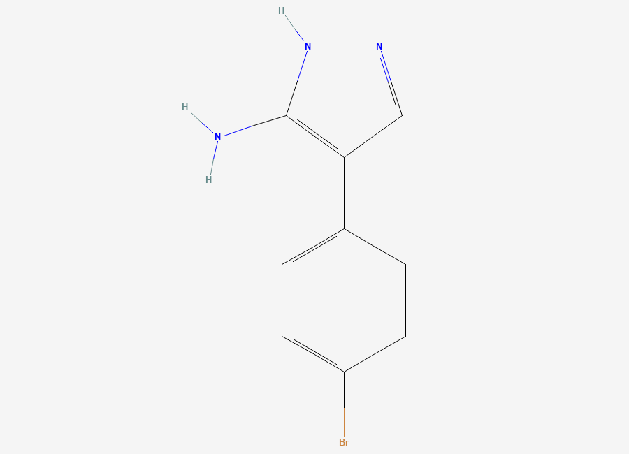 Two-dimensional chemical structure of 5-Amino-4-(4-bromophenyl)pyrazole